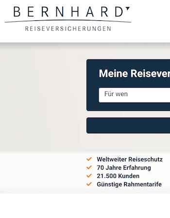 TYPO3 Projekt von Ideengeist - BERNHARD Reiseversicherungsmakler GmbH
